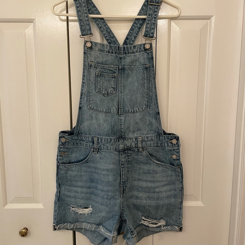 H&M Distressed Shorts Overalls